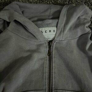 Aero Gray Zip-Up Hoodie